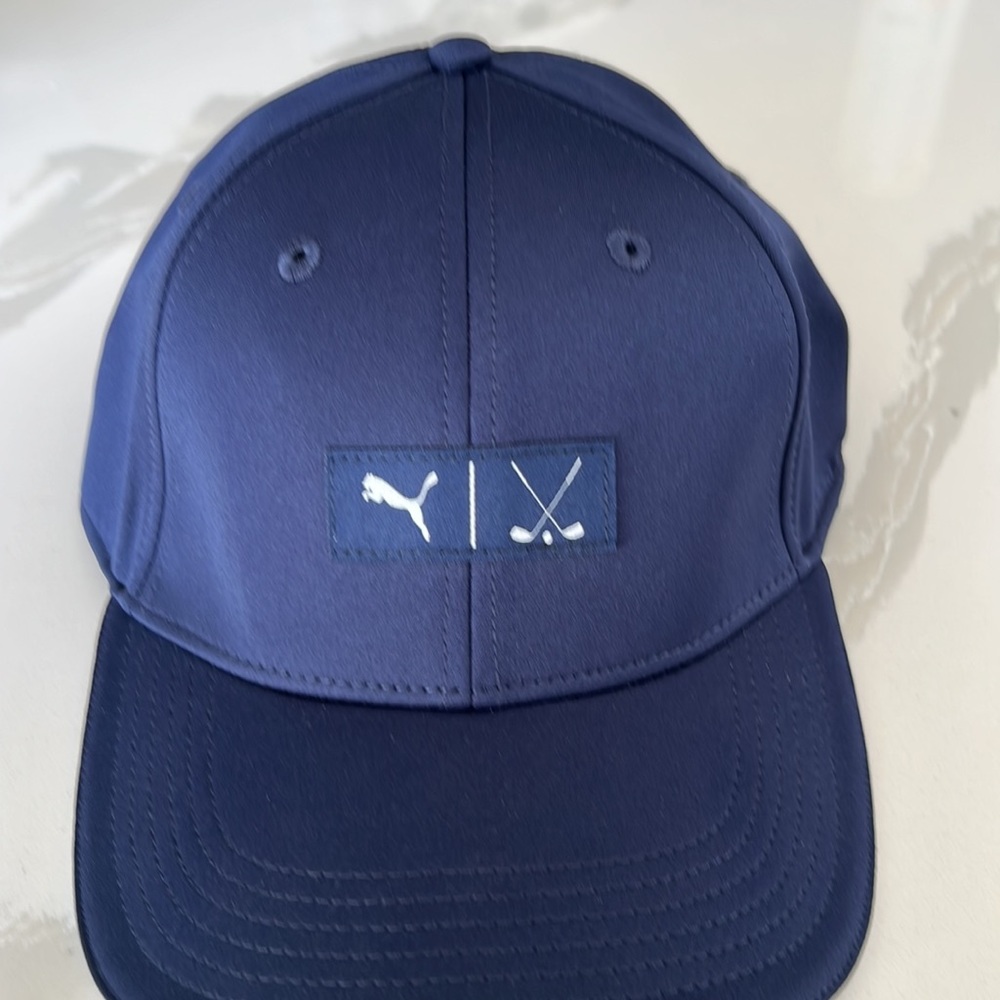 Puma x Golf Navy Blue and White Adjustable Baseball Hat - Picture 2 of 12